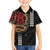 Hawaii and Japanese Oni Mask Personalised Family Matching Puletasi and Hawaiian Shirt Kakau Pattern Dark Art Style