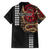 Hawaii and Japanese Oni Mask Personalised Family Matching Tank Maxi Dress and Hawaiian Shirt Kakau Pattern Dark Art Style