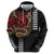 Hawaii and Japanese Oni Mask Personalised Hoodie Kakau Pattern Dark Art Style