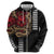 Hawaii and Japanese Oni Mask Personalised Hoodie Kakau Pattern Dark Art Style