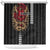Hawaii and Japanese Oni Mask Personalised Shower Curtain Kakau Pattern Dark Art Style