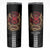 Hawaii and Japanese Oni Mask Personalised Skinny Tumbler Kakau Pattern Dark Art Style