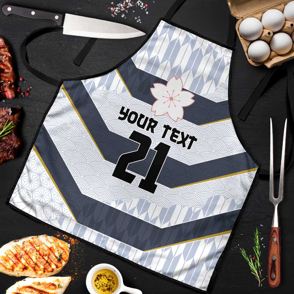 Japan Pacific Rugby 2022-23 Custom Apron Black Sakura Japanese Wave Pattern - Polynesian Pride