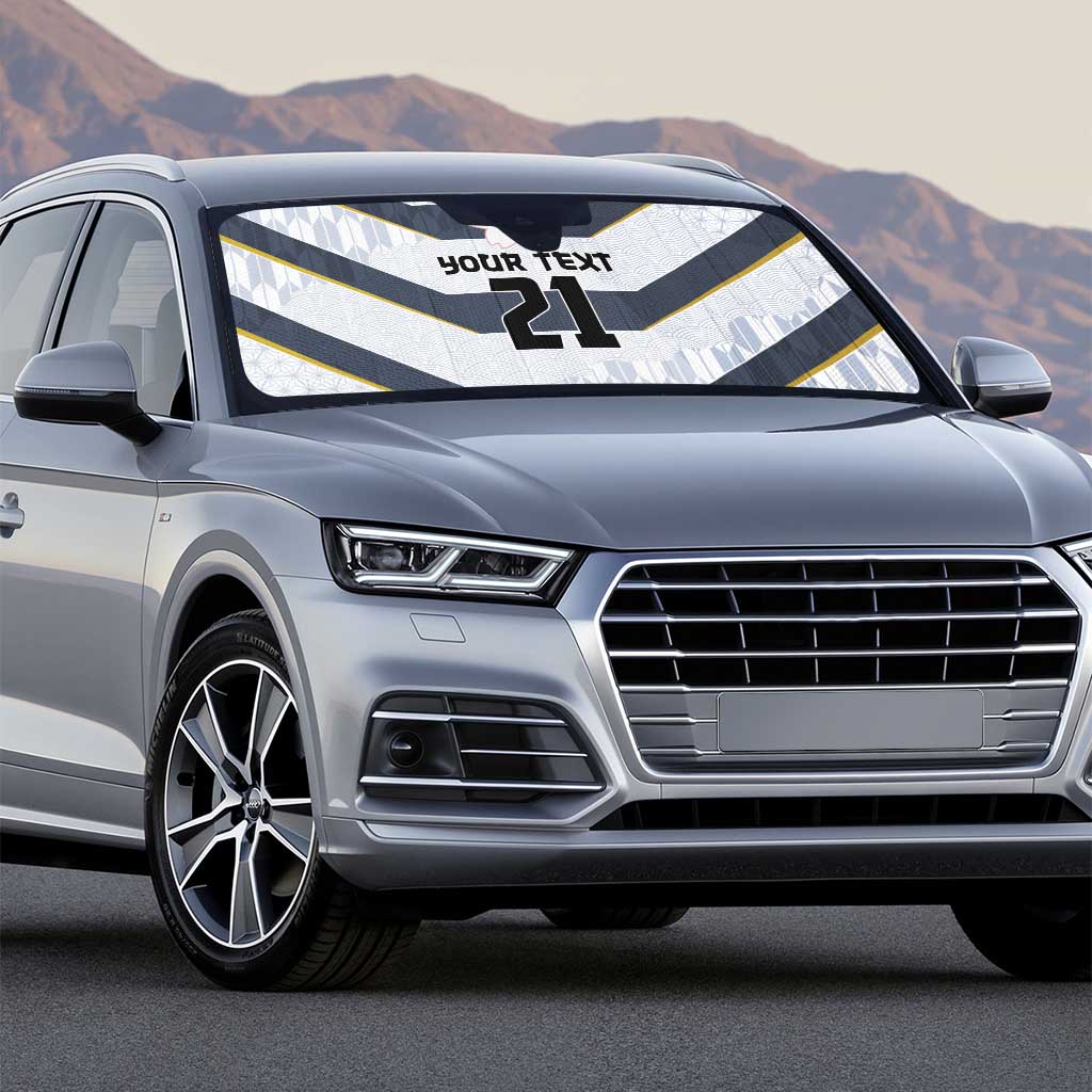 Japan Pacific Rugby 2022-23 Custom Auto Sun Shade Black Sakura Japanese Wave Pattern - Polynesian Pride