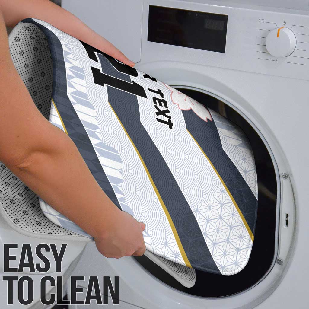 Japan Pacific Rugby 2022-23 Custom Bathroom Set Black Sakura Japanese Wave Pattern - Polynesian Pride