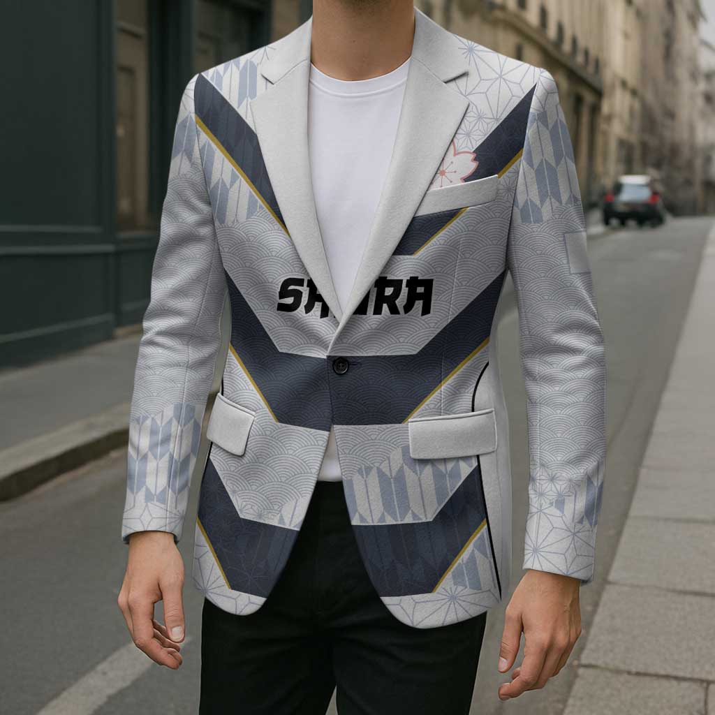 Japan Pacific Rugby 2022-23 Custom Blazer Black Sakura Japanese Wave Pattern - Polynesian Pride