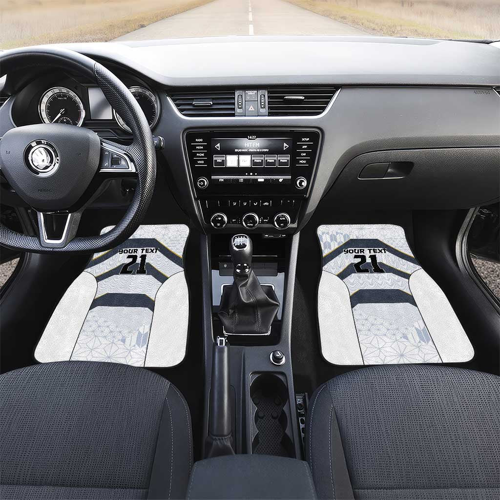 Japan Pacific Rugby 2022-23 Custom Car Mats Black Sakura Japanese Wave Pattern