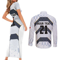 Japan Pacific Rugby 2022-23 Custom Couples Matching Short Sleeve Bodycon Dress and Long Sleeve Button Shirt Black Sakura Japanese Wave Pattern LT9 - Polynesian Pride