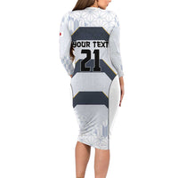 Japan Pacific Rugby 2022-23 Custom Family Matching Long Sleeve Bodycon Dress and Hawaiian Shirt Black Sakura Japanese Wave Pattern LT9 - Polynesian Pride