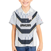 Japan Pacific Rugby 2022-23 Custom Family Matching Puletasi and Hawaiian Shirt Black Sakura Japanese Wave Pattern LT9 Son's Shirt Black - Polynesian Pride