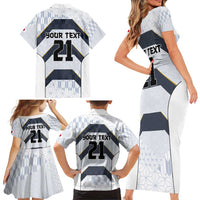 Japan Pacific Rugby 2022-23 Custom Family Matching Short Sleeve Bodycon Dress and Hawaiian Shirt Black Sakura Japanese Wave Pattern LT9 - Polynesian Pride