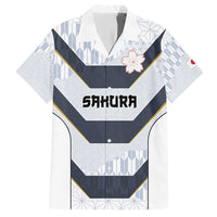 Japan Pacific Rugby 2022-23 Custom Family Matching Short Sleeve Bodycon Dress and Hawaiian Shirt Black Sakura Japanese Wave Pattern LT9 Dad's Shirt - Short Sleeve Black - Polynesian Pride