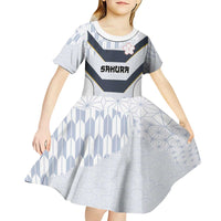 Japan Pacific Rugby 2022-23 Custom Kid Short Sleeve Dress Black Sakura Japanese Wave Pattern