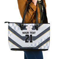 Japan Pacific Rugby 2022-23 Custom Leather Tote Bag Black Sakura Japanese Wave Pattern LT9 - Polynesian Pride