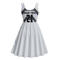 Japan Pacific Rugby 2022-23 Custom Midi Dress Black Sakura Japanese Wave Pattern - Polynesian Pride