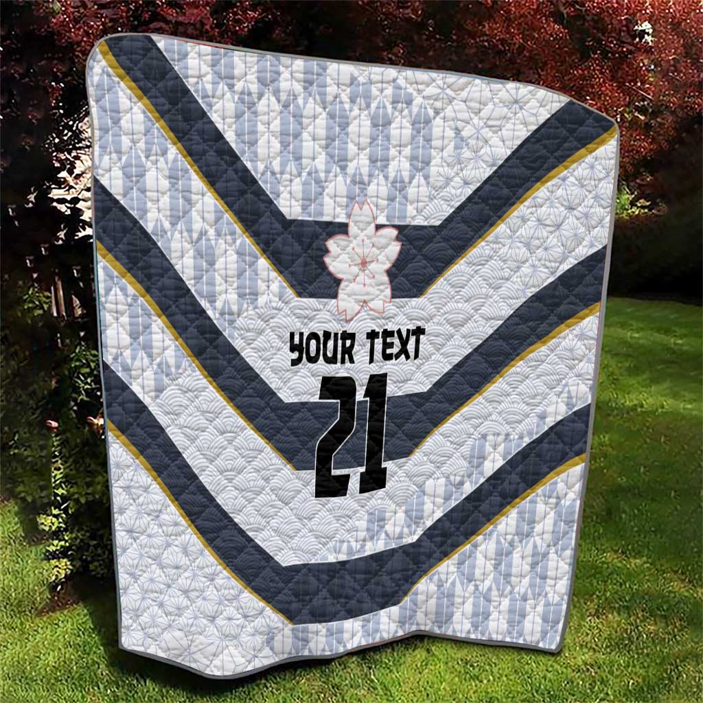 Japan Pacific Rugby 2022-23 Custom Quilt Black Sakura Japanese Wave Pattern LT9 - Polynesian Pride
