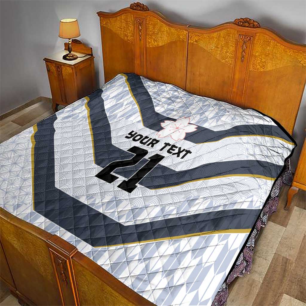 Japan Pacific Rugby 2022-23 Custom Quilt Black Sakura Japanese Wave Pattern LT9 - Polynesian Pride