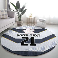 Japan Pacific Rugby 2022-23 Custom Round Carpet Black Sakura Japanese Wave Pattern