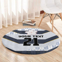 Japan Pacific Rugby 2022-23 Custom Round Carpet Black Sakura Japanese Wave Pattern