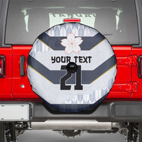 Japan Pacific Rugby 2022-23 Custom Spare Tire Cover Black Sakura Japanese Wave Pattern