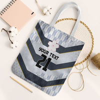 Japan Pacific Rugby 2022-23 Custom Tote Bag Black Sakura Japanese Wave Pattern - Polynesian Pride