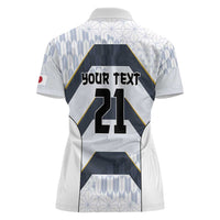 Japan Pacific Rugby 2022-23 Custom Women Polo Shirt Black Sakura Japanese Wave Pattern