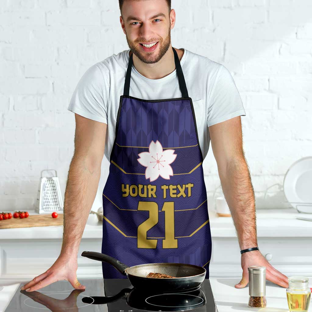 Japan Pacific Rugby 2022-23 Custom Apron Blue Sakura Japanese Wave Pattern - Polynesian Pride