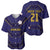 Japan Pacific Rugby 2022-23 Custom Baseball Jersey Blue Sakura Japanese Wave Pattern