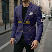 Japan Pacific Rugby 2022-23 Custom Blazer Blue Sakura Japanese Wave Pattern - Polynesian Pride