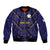 Japan Pacific Rugby 2022-23 Custom Bomber Jacket Blue Sakura Japanese Wave Pattern