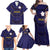 Japan Pacific Rugby 2022-23 Custom Family Matching Off Shoulder Maxi Dress and Hawaiian Shirt Blue Sakura Japanese Wave Pattern