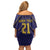 Japan Pacific Rugby 2022-23 Custom Family Matching Off Shoulder Short Dress and Hawaiian Shirt Blue Sakura Japanese Wave Pattern