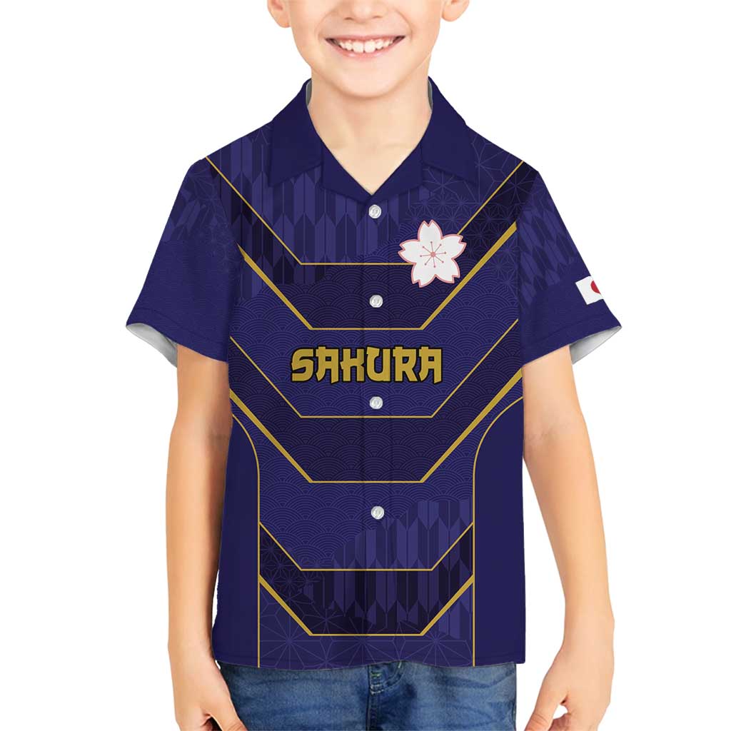 Japan Pacific Rugby 2022-23 Custom Family Matching Puletasi and Hawaiian Shirt Blue Sakura Japanese Wave Pattern