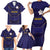 Japan Pacific Rugby 2022-23 Custom Family Matching Short Sleeve Bodycon Dress and Hawaiian Shirt Blue Sakura Japanese Wave Pattern