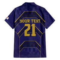 Japan Pacific Rugby 2022-23 Custom Family Matching Summer Maxi Dress and Hawaiian Shirt Blue Sakura Japanese Wave Pattern