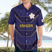 Japan Pacific Rugby 2022-23 Custom Hawaiian Shirt Blue Sakura Japanese Wave Pattern