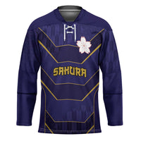 Japan Pacific Rugby 2022-23 Custom Hockey Jersey Blue Sakura Japanese Wave Pattern - Polynesian Pride