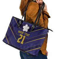 Japan Pacific Rugby 2022-23 Custom Leather Tote Bag Blue Sakura Japanese Wave Pattern LT9 - Polynesian Pride