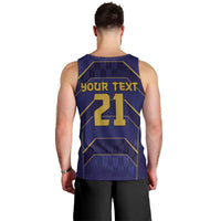 Japan Pacific Rugby 2022-23 Custom Men Tank Top Blue Sakura Japanese Wave Pattern
