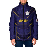 Japan Pacific Rugby 2022-23 Custom Padded Jacket Blue Sakura Japanese Wave Pattern - Polynesian Pride