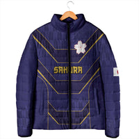 Japan Pacific Rugby 2022-23 Custom Padded Jacket Blue Sakura Japanese Wave Pattern - Polynesian Pride