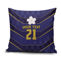 Japan Pacific Rugby 2022-23 Custom Pillow Cover Blue Sakura Japanese Wave Pattern - Polynesian Pride