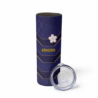 Japan Pacific Rugby 2022-23 Custom Skinny Tumbler Blue Sakura Japanese Wave Pattern