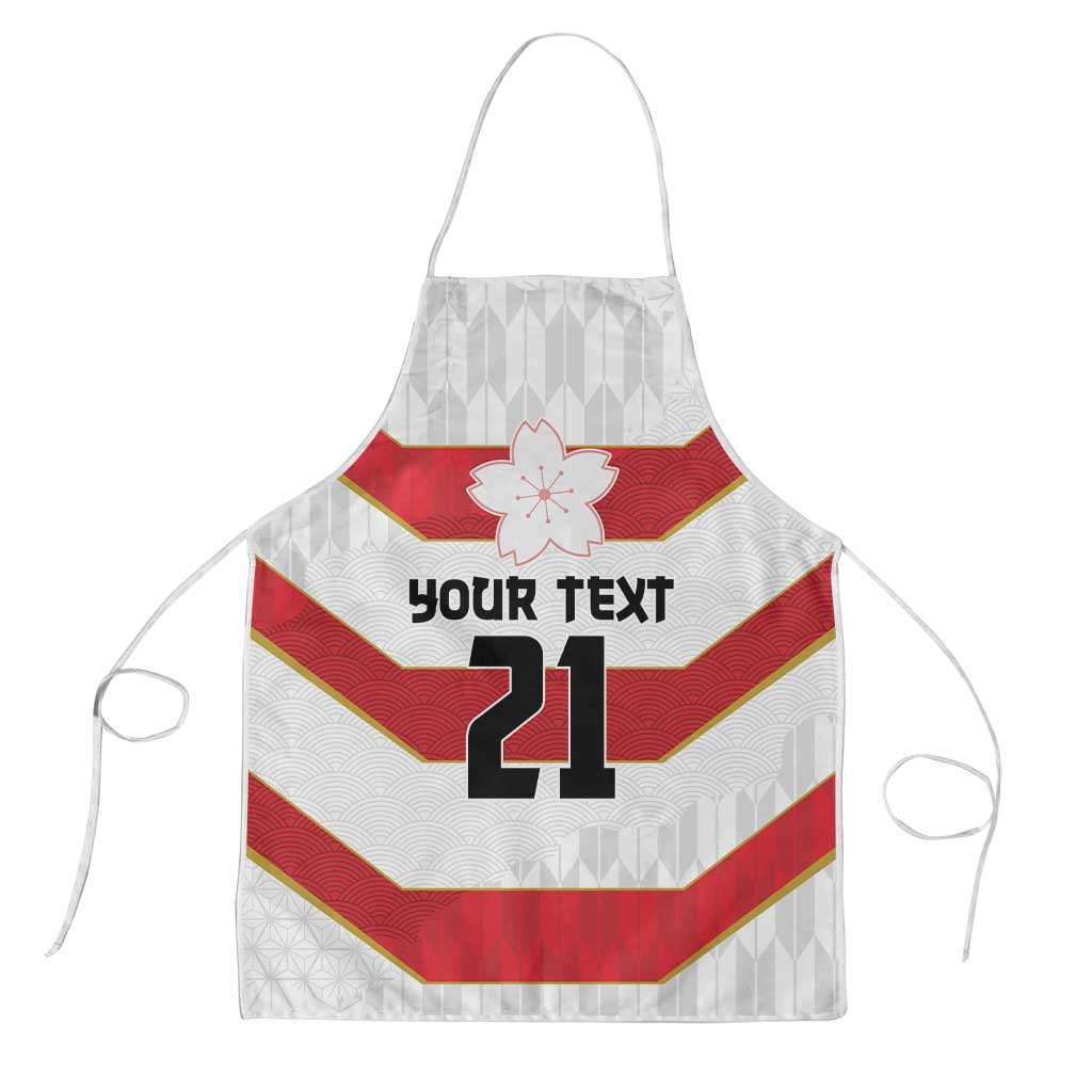 Japan Pacific Rugby 2022-23 Custom Apron Red Sakura Japanese Wave Pattern - Polynesian Pride