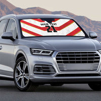 Japan Pacific Rugby 2022-23 Custom Auto Sun Shade Red Sakura Japanese Wave Pattern - Polynesian Pride