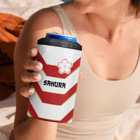 Japan Pacific Rugby 2022-23 Custom 4 in 1 Can Cooler Tumbler Red Sakura Japanese Wave Pattern