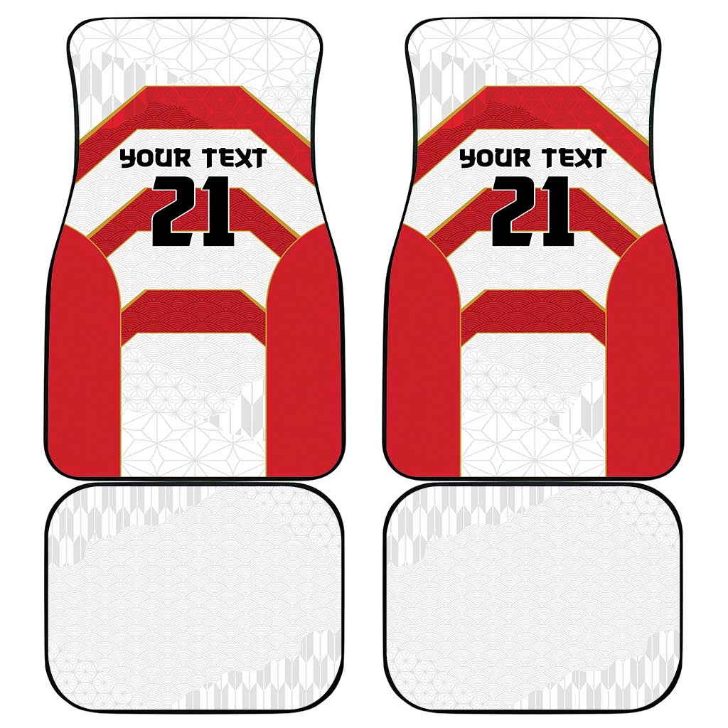 Japan Pacific Rugby 2022-23 Custom Car Mats Red Sakura Japanese Wave Pattern