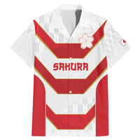 Japan Pacific Rugby 2022-23 Custom Family Matching Mermaid Dress and Hawaiian Shirt Red Sakura Japanese Wave Pattern