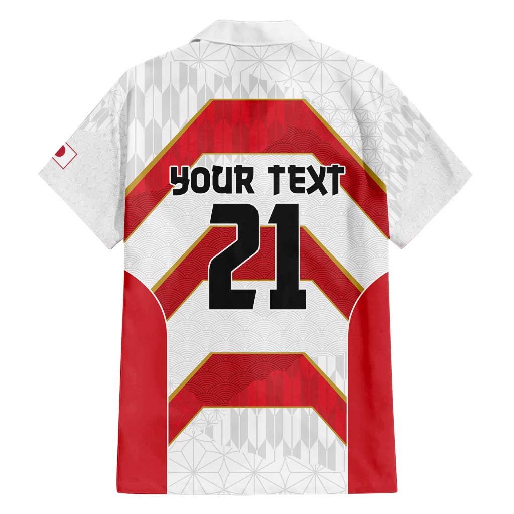 Japan Pacific Rugby 2022-23 Custom Family Matching Off Shoulder Short Dress and Hawaiian Shirt Red Sakura Japanese Wave Pattern