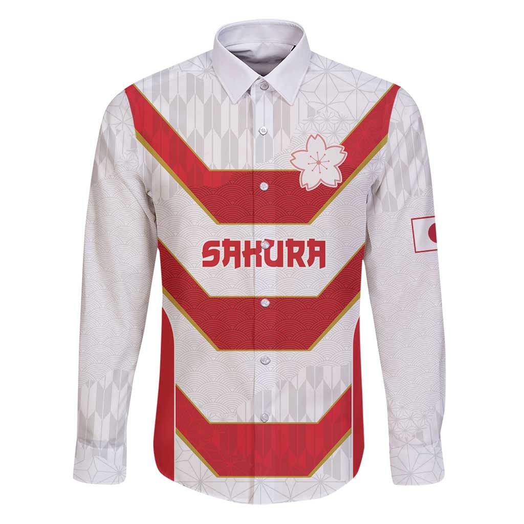 Japan Pacific Rugby 2022-23 Custom Family Matching Puletasi and Hawaiian Shirt Red Sakura Japanese Wave Pattern